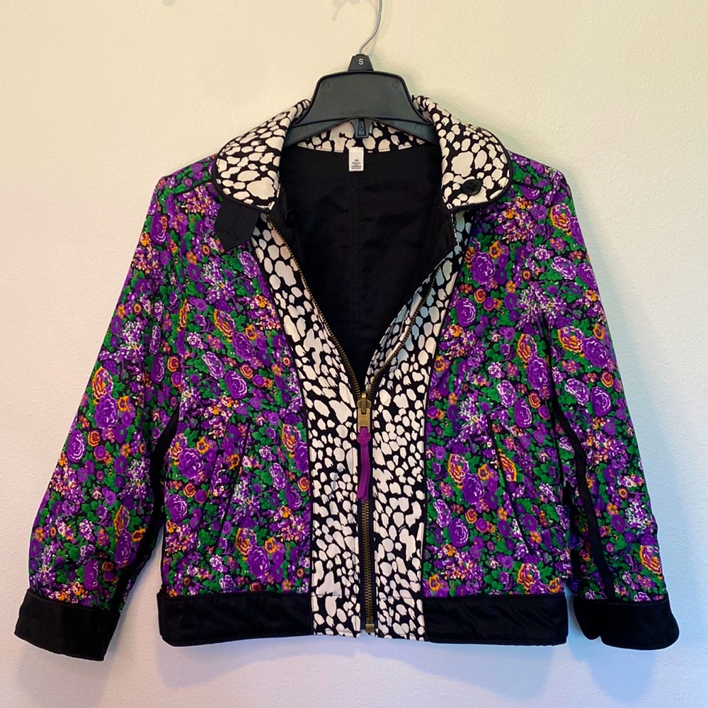 FLAWED | COACH Black & Purple Reversible Military Blouson XS